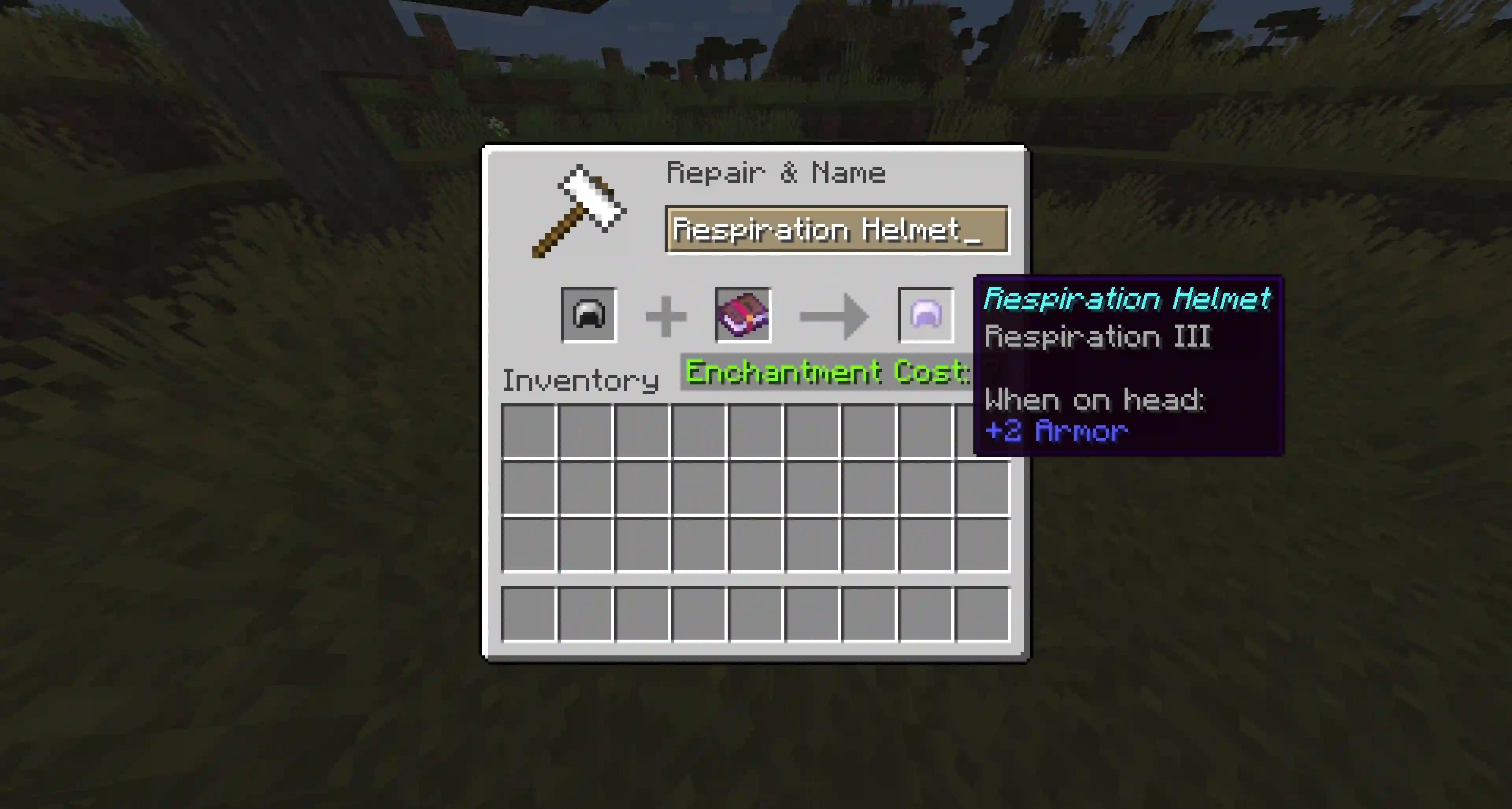 The Minecraft respiration enchantment