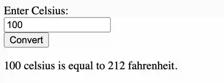 Use Javascript to convert Celsius to Fahrenheit