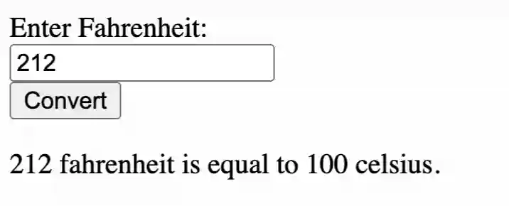 Use Javascript to convert Fahrenheit to Celsius