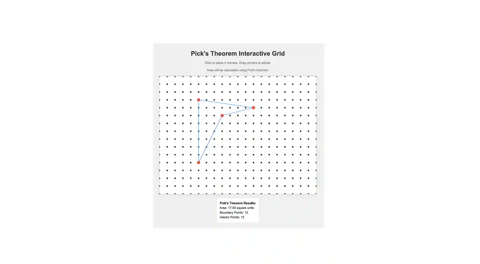 Pick's Theorem: A Simple Formula for Polygon Areas