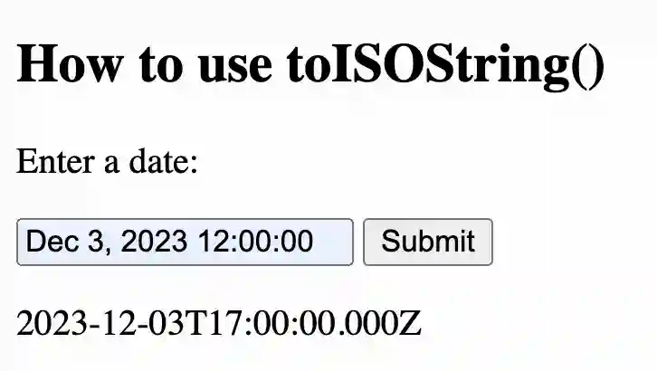 toISOString() in Javascript